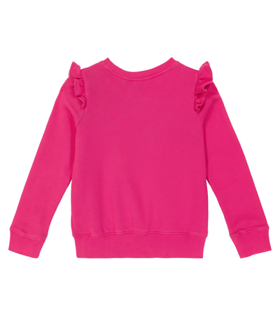 Shop Polo Ralph Lauren Ruffled Cotton-blend Fleece Sweatshirt In Pink