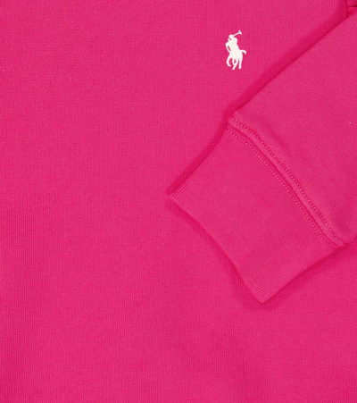 Shop Polo Ralph Lauren Ruffled Cotton-blend Fleece Sweatshirt In Pink