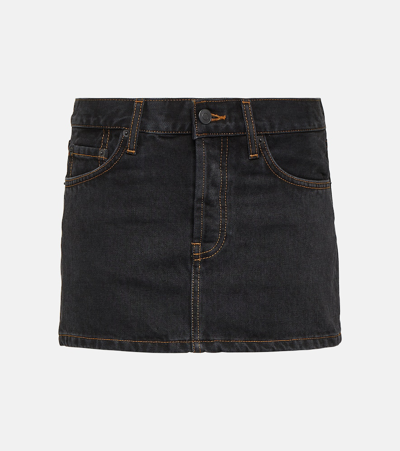 Shop Wardrobe.nyc Denim Miniskirt In Black