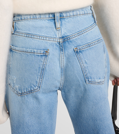 Shop Frame Le Jane High-rise Straight Jeans In Blue