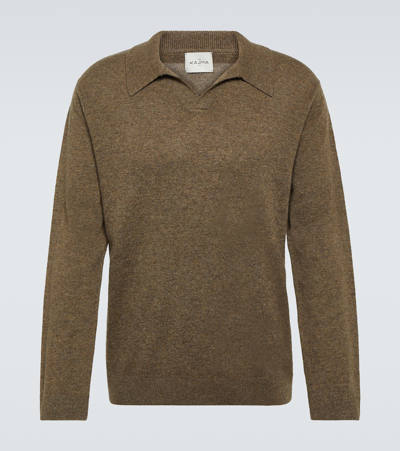 Shop Le Kasha Gibson Cashmere Polo Sweater In Green