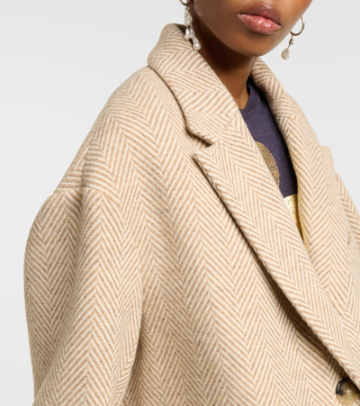 Isabel Marant Étoile Limiza Checked Wool Coat In Brown