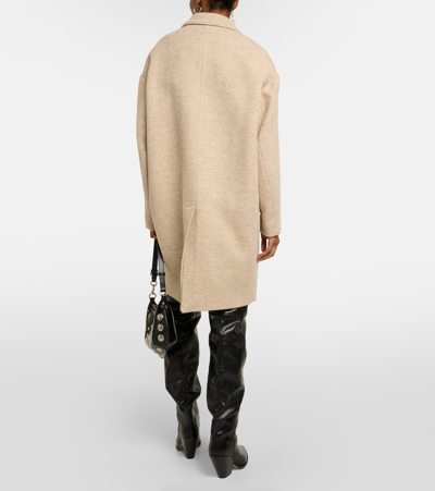 Shop Marant Etoile Limiza Checked Wool Coat In Brown