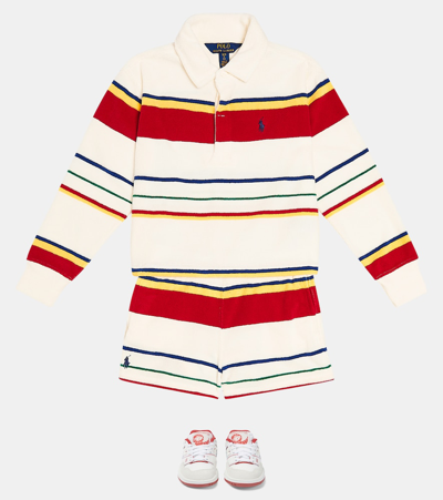 Shop Polo Ralph Lauren Cotton-blend T-shirt And Shorts Set In Multicoloured