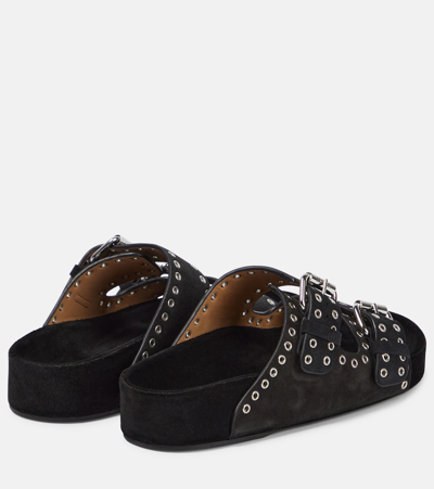 Shop Isabel Marant Lennyo Suede Sandals In Black