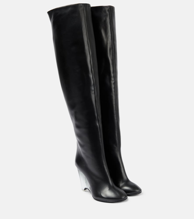 Shop Alaïa Leather Knee-high Boots In Black