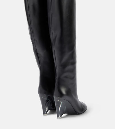 Shop Alaïa Leather Knee-high Boots In Black