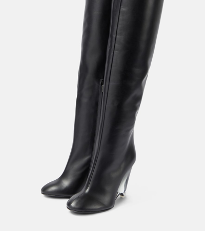 Shop Alaïa Leather Knee-high Boots In Black