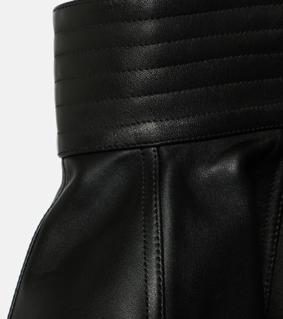 Shop Alaïa Peplum Leather Belt In Black