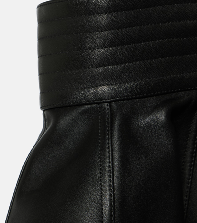 Alaïa Peplum Leather Belt In Black
