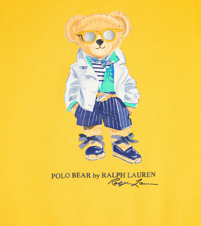 Shop Polo Ralph Lauren Polo Bear Cotton-blend Fleece Sweatshirt In Yellow