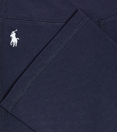 Shop Polo Ralph Lauren Flared Cotton-blend Jersey Leggings In Blue