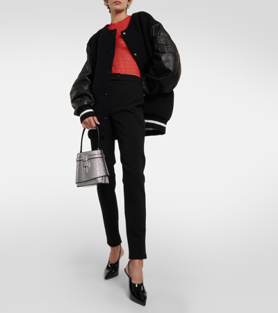 Shop Givenchy Oversized Wool-blend Varsity Jacket In Black