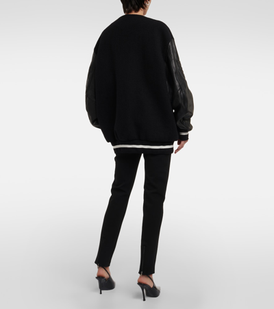 Shop Givenchy Oversized Wool-blend Varsity Jacket In Black