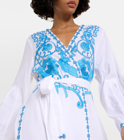 Shop Melissa Odabash Romilly Cotton And Linen Kaftan In White