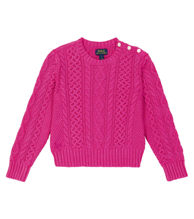 Shop Polo Ralph Lauren Cable-knit Cotton Sweater In Pink