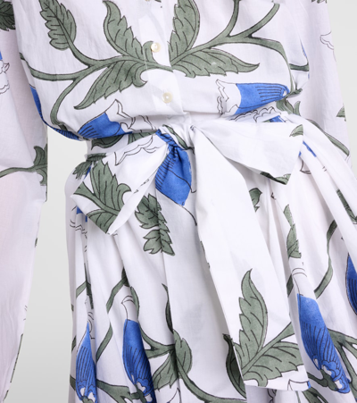 Shop Juliet Dunn Floral Cotton Shirt Dress In Multicoloured