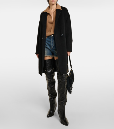 Shop Isabel Marant Efegozi Wool-blend Coat In Black