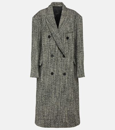 Shop Isabel Marant Lojimiko Oversized Wool-blend Coat In Grey