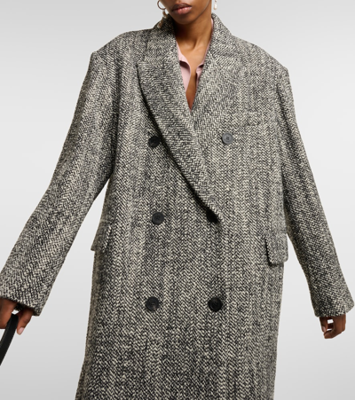 Isabel Marant Lojimiko Oversized Wool-blend Coat In Grey