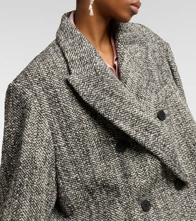 Shop Isabel Marant Lojimiko Oversized Wool-blend Coat In Grey