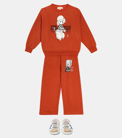 Shop The Animals Observatory Cameleon Cotton Sweatpants In Red