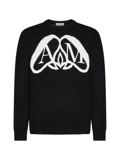 Shop Alexander Mcqueen Sweaters In Black/ivory