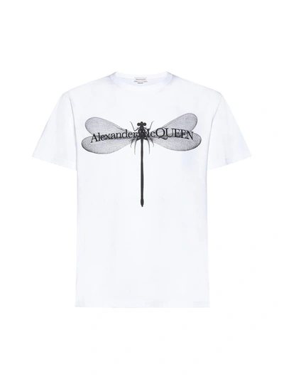 Shop Alexander Mcqueen T-shirts And Polos In White / Black-calf /