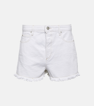 Shop Isabel Marant Lesia Mid-rise Denim Shorts In White