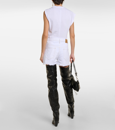 Isabel Marant Lesia Mid-rise Denim Shorts In White