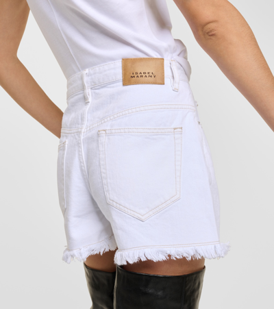 Shop Isabel Marant Lesia Mid-rise Denim Shorts In White