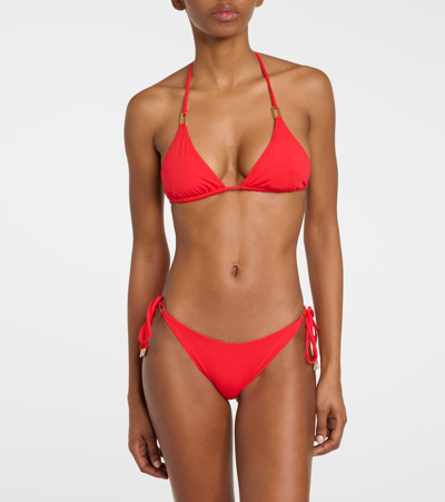 Shop Melissa Odabash Cancun Triangle Bikini Top In Red