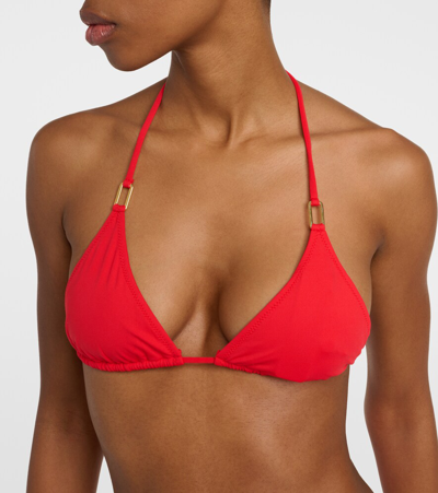 Shop Melissa Odabash Cancun Triangle Bikini Top In Red