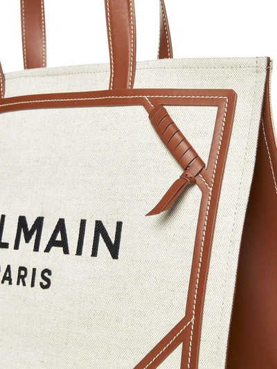 Shop Balmain Bags In Naturel/marron