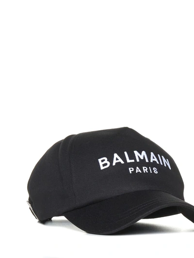 Shop Balmain Hats In Noir/blanc