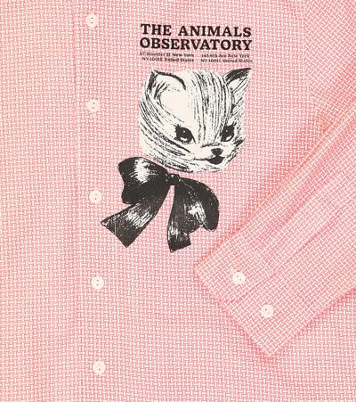 The Animals Observatory Wolf Printed Cotton Shirt In Pink