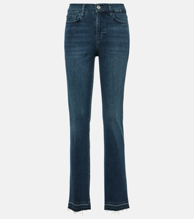 Shop Frame High-rise Straight Jeans In Blue