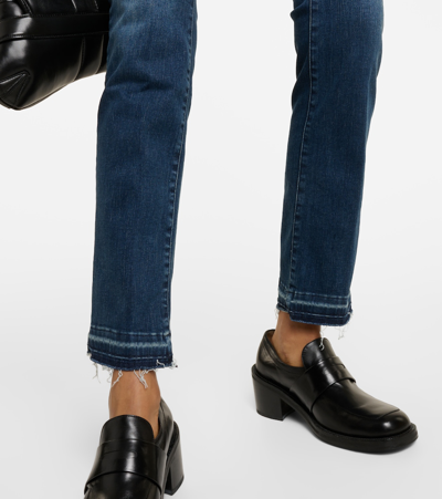 Shop Frame High-rise Straight Jeans In Blue