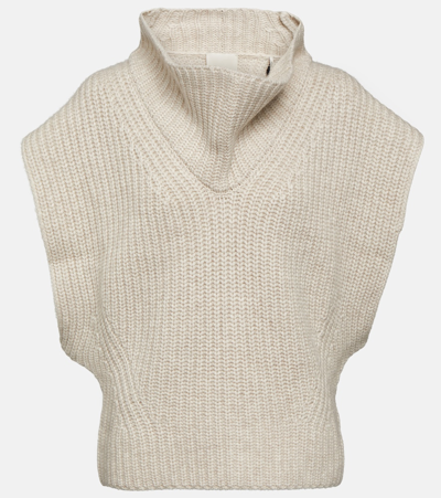 Shop Isabel Marant Laos Wool And Cashmere Sweater Vest In Beige