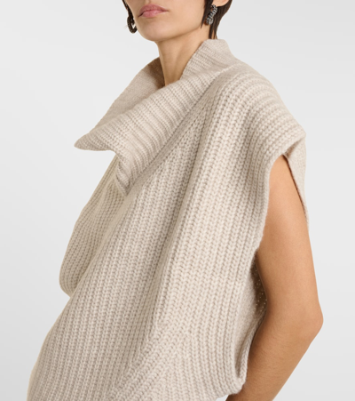 Shop Isabel Marant Laos Wool And Cashmere Sweater Vest In Beige