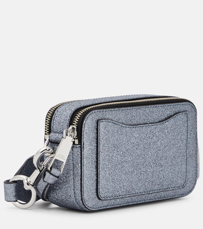 Shop Marc Jacobs The Snapshot Glitter Camera Bag In Silver
