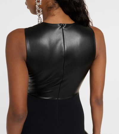 Shop Wolford Faux Leather Minidress In Black