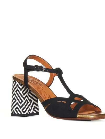 Shop Chie Mihara Sandals In Ante Negro Dali Bronce Disco M