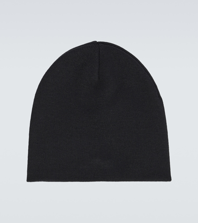 Shop Balenciaga 3b Sports Icon Ribbed-knit Beanie In Black