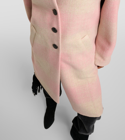 Isabel Marant Étoile Checked Wool-blend Coat In Pink