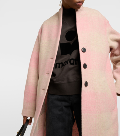 Isabel Marant Étoile Checked Wool-blend Coat In Pink