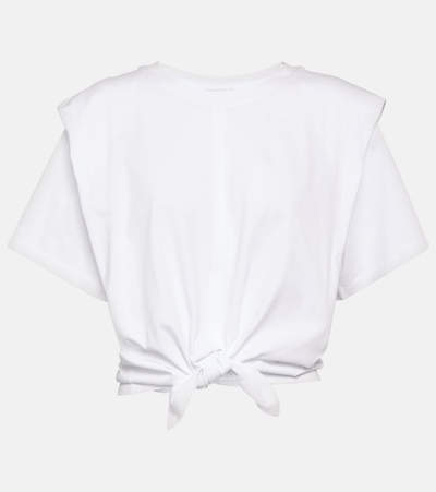 Shop Isabel Marant Zelikia Cotton Jersey T-shirt In White