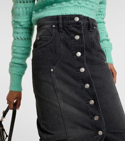 Isabel Marant Étoile Marant Etoile Vandy Denim Cotton Skirt In Black