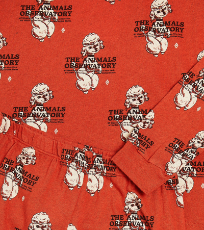 The Animals Observatory Llama Cotton Pajamas In Red
