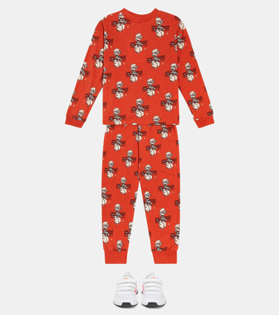The Animals Observatory Llama Cotton Pajamas In Red